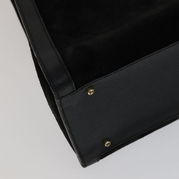 GUCCI Bamboo Hand Bag Leather Suede Black Gold 002 1186 002 1186 - Picture 11 of 16